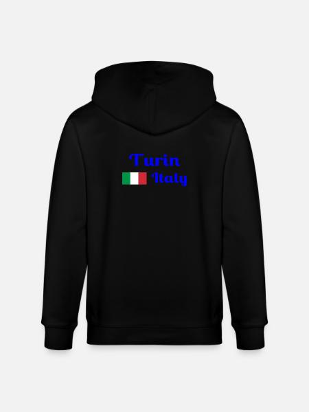 Turin, Italy - Stylish prints - Stanley/Stella CULTIVATOR Unisex Organic Hooded Jacket - black