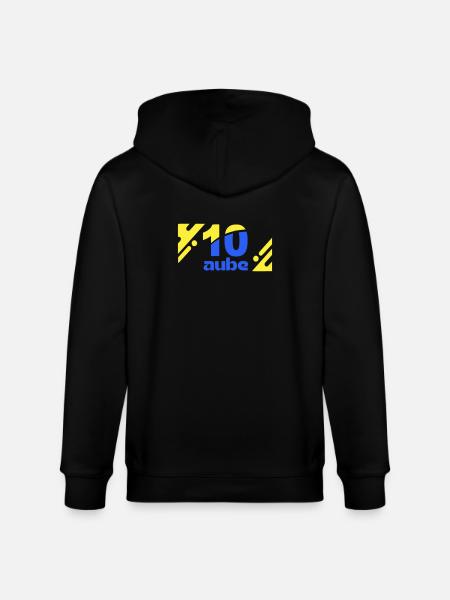 Ten Dawn Logo Blue Yellow - Stanley/Stella CULTIVATOR  Unisex Organic Hooded Jacket - black