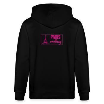 Paris Calling - Stanley/Stella Unisex Bio-Kapuzenjacke CULTIVATOR  - Schwarz - Hinten - Anna (173cm)