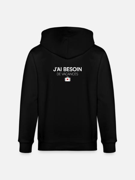 I NEED A VACATION. | Humor - Stanley/Stella CULTIVATOR Unisex Organic Hooded Jacket - black
