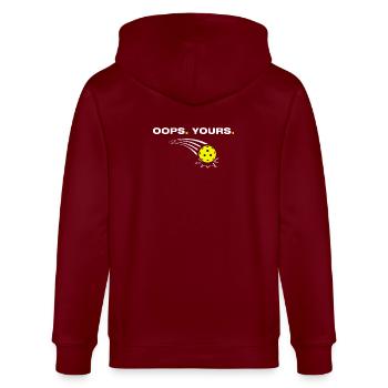 Oops yours lustiges Pickleball Spieler - Stanley/Stella Unisex Bio-Kapuzenjacke CULTIVATOR  - Burgunderrot - Hinten - Anna (173cm)