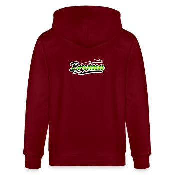 Bremen - Stanley/Stella Unisex Bio-Kapuzenjacke CULTIVATOR  - Burgunderrot - Hinten - Anna (173cm)
