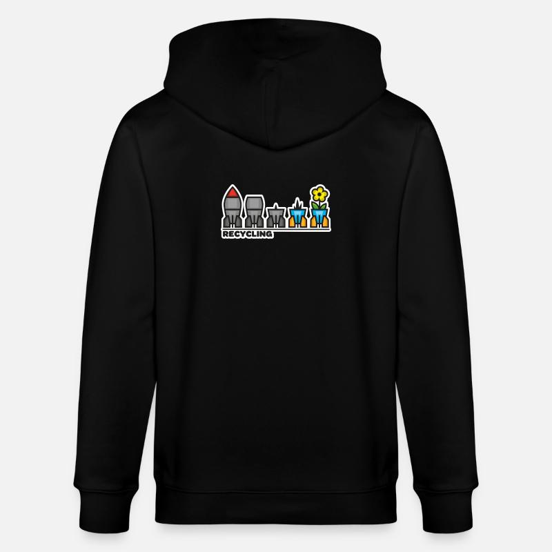 guerre, paix, fleur - Veste à capuche bio CULTIVATOR Stanley/Stella Unisexe - noir