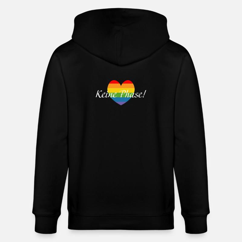 Regenbogenherzchen LGBTQ Keine Phase - Stanley/Stella Unisex Bio-Kapuzenjacke CULTIVATOR  - Schwarz
