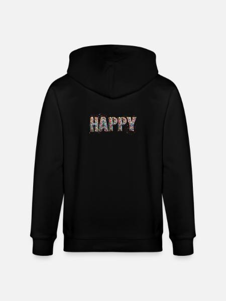 HAPPY confetti - Stanley/Stella CULTIVATOR Unisex Organic Hooded Jacket - black