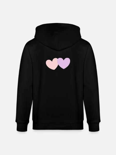 Heart pastel gift Valentine's Day - Stanley/Stella CULTIVATOR Unisex Organic Hooded Jacket - black