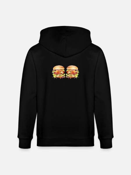 Explosion de l’aquarelle de Burger - Veste à capuche bio CULTIVATOR Stanley/Stella Unisexe - noir