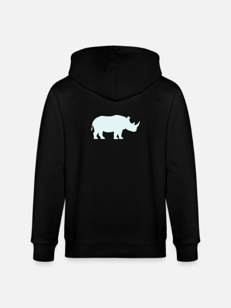 Pastel Rhino Silhouette - Stanley/Stella CULTIVATOR  Unisex Organic Hooded Jacket - black