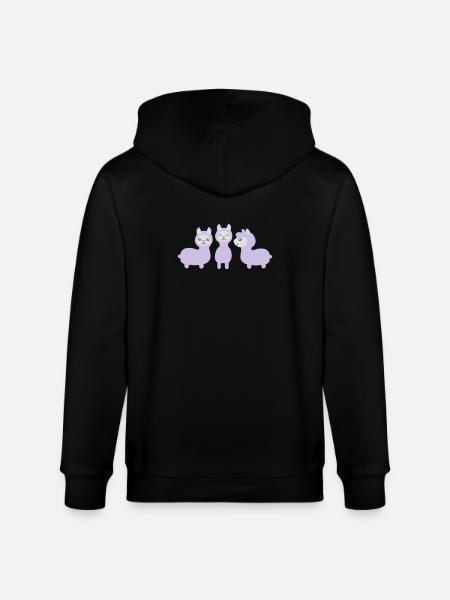 Drei Alpakas - Stanley/Stella Unisex Bio-Kapuzenjacke CULTIVATOR  - Schwarz