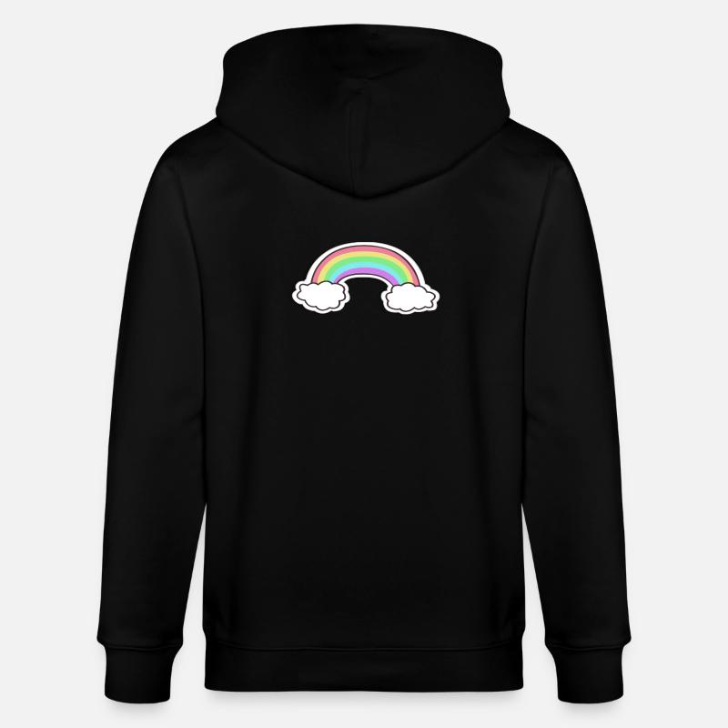 Motif arc-en-ciel pastel avec nuages - Veste à capuche bio CULTIVATOR Stanley/Stella Unisexe - noir