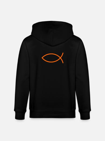 Jesus fish Ichthys fish fish - Stanley/Stella CULTIVATOR  Unisex Organic Hooded Jacket - black