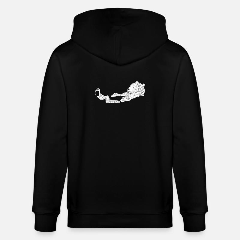 Eisbär, der Schwimmer - Stanley/Stella Unisex Bio-Kapuzenjacke CULTIVATOR  - Schwarz