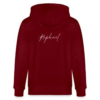 T-shirt Nom Raphael cadeau pour hommes - Veste à capuche bio CULTIVATOR Stanley/Stella Unisexe - bordeaux - Dos - Anna (173cm)