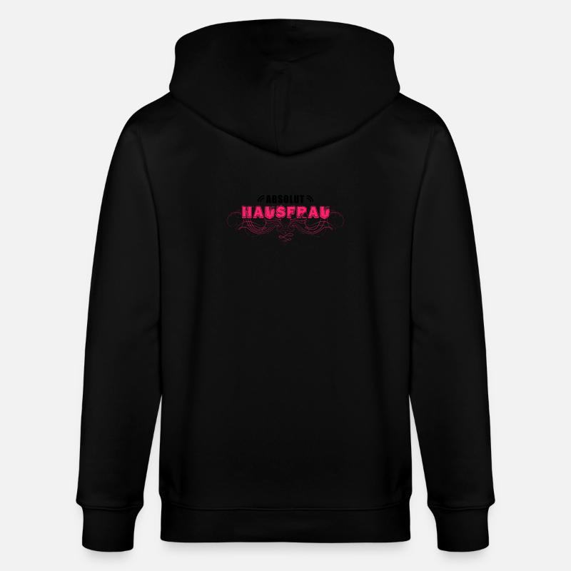 ABSOLUTE HAUSFRAU verziert - Stanley/Stella Unisex Bio-Kapuzenjacke CULTIVATOR  - Schwarz