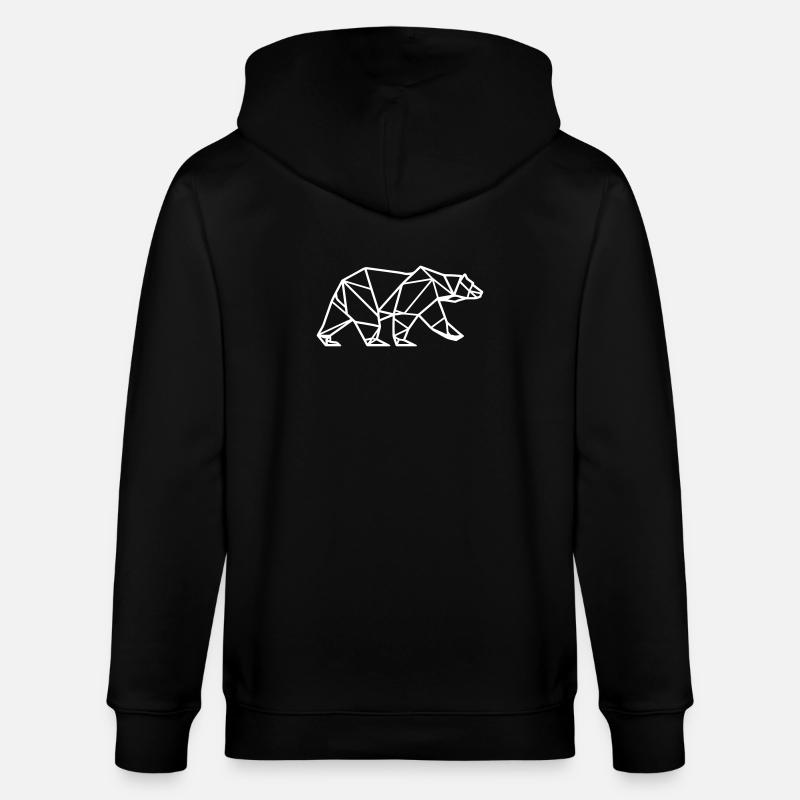 Icône polygonale de l’ours polaire - Veste à capuche bio CULTIVATOR Stanley/Stella Unisexe - noir