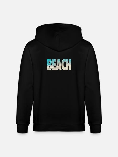 Tropical BEACH Ocean Text Vibe - Stanley/Stella CULTIVATOR  Unisex Organic Hooded Jacket - black