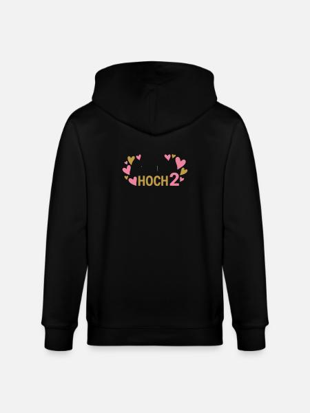 Hoch 2 Herz Zwillinge Zweifache Mutter - Stanley/Stella Unisex Bio-Kapuzenjacke CULTIVATOR - Schwarz