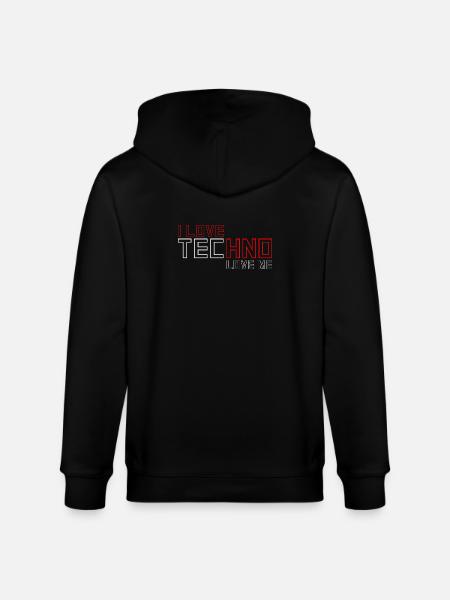I Love Techno - Stanley/Stella Unisex Bio-Kapuzenjacke CULTIVATOR - Schwarz