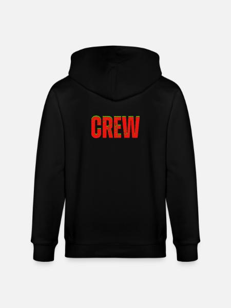 Crew red green - Stanley/Stella CULTIVATOR Unisex Organic Hooded Jacket - black