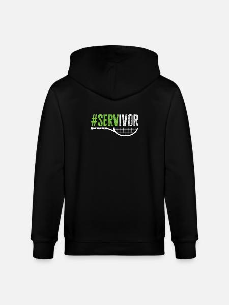 Tennis Player Servivor Lover Fun - Stanley/Stella CULTIVATOR  Unisex Organic Hooded Jacket - black