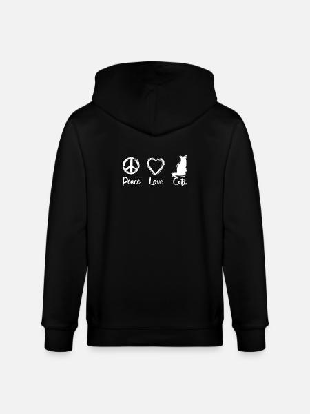 Peace Love Cats - Stanley/Stella Unisex Bio-Kapuzenjacke CULTIVATOR - Schwarz