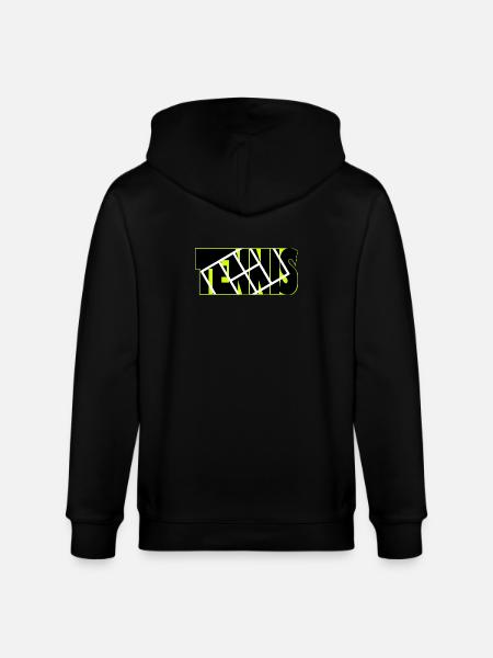 TENNIS Neon Grid Overlay - Stanley/Stella CULTIVATOR Unisex Organic Hooded Jacket - black