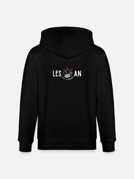 Les Bee An,Lesbian funny pride - Stanley/Stella CULTIVATOR  Unisex Organic Hooded Jacket - black