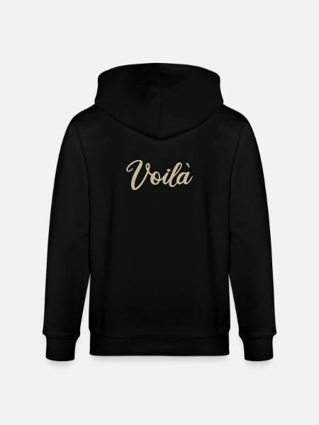 Voila Handlettered Script Design - Stanley/Stella CULTIVATOR Unisex Organic Hooded Jacket - black