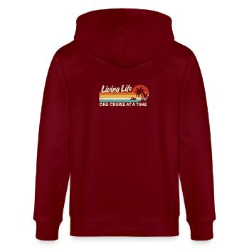Kreuzfahrtschiff Sommerurlaub - Stanley/Stella Unisex Bio-Kapuzenjacke CULTIVATOR  - Burgunderrot - Hinten - Anna (173cm)