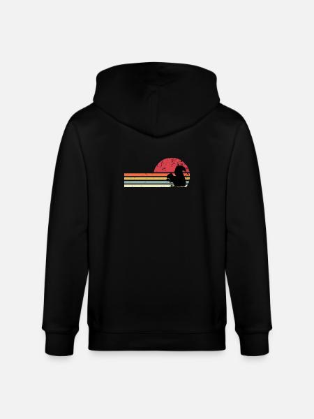 retro squirrel - Stanley/Stella CULTIVATOR  Unisex Organic Hooded Jacket - black