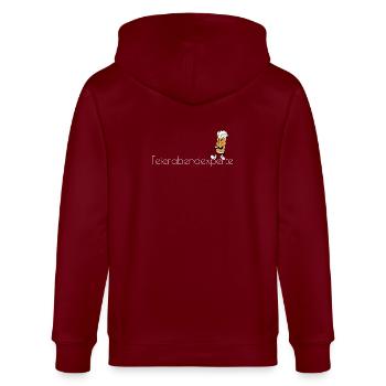 Feierabendexperte Bierheld Cartoon - Stanley/Stella Unisex Bio-Kapuzenjacke CULTIVATOR  - Burgunderrot - Hinten - Anna (173cm)