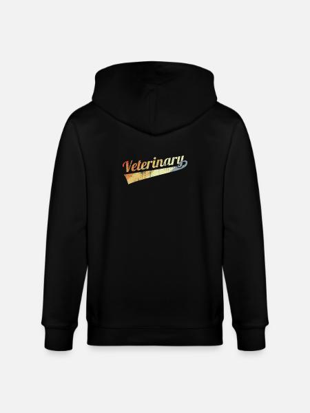 Tierarzt Retro Farbverlauf Logo - Stanley/Stella Unisex Bio-Kapuzenjacke CULTIVATOR  - Schwarz