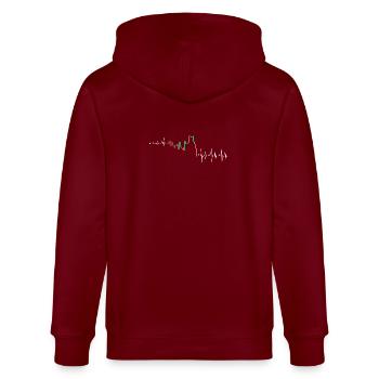 Pulse Neon Cadence - Stanley/Stella CULTIVATOR  Unisex Organic Hooded Jacket - burgundy - Back - Anna (173cm)