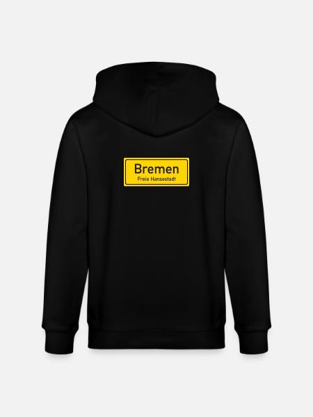 Bremen place name sign Germany - Stanley/Stella CULTIVATOR Unisex Organic Hooded Jacket - black