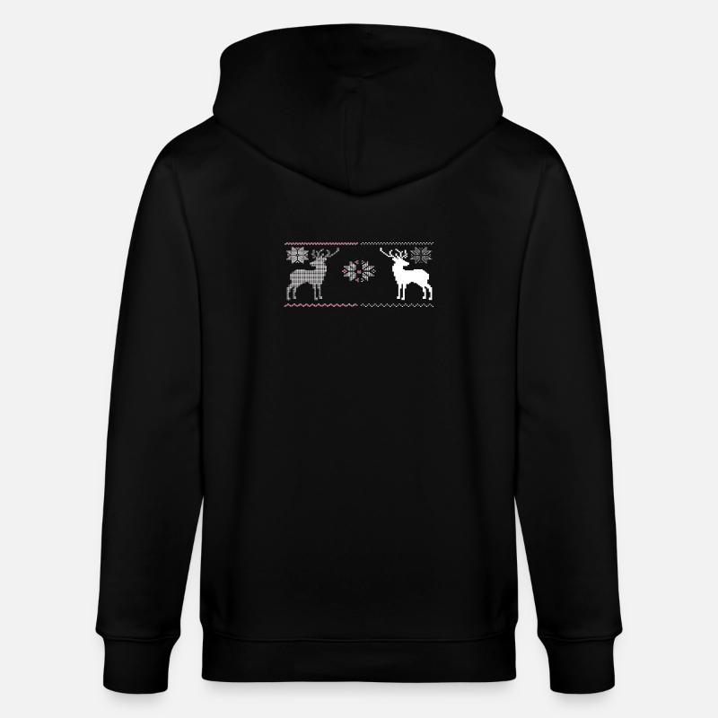 Noël, Renne - Veste à capuche bio CULTIVATOR Stanley/Stella Unisexe - noir