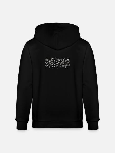 Floral Pattern Florist - Stanley/Stella CULTIVATOR  Unisex Organic Hooded Jacket - black