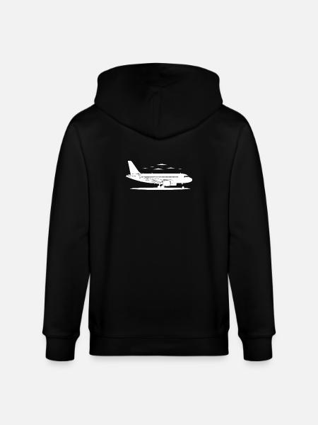 Airplane Sketch - Stanley/Stella CULTIVATOR  Unisex Organic Hooded Jacket - black