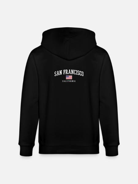 San Francisco California - Stanley/Stella CULTIVATOR  Unisex Organic Hooded Jacket - black