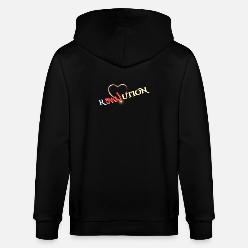 Herz Revolution Sonnenflare Grafik - Stanley/Stella Unisex Bio-Kapuzenjacke CULTIVATOR  - Schwarz