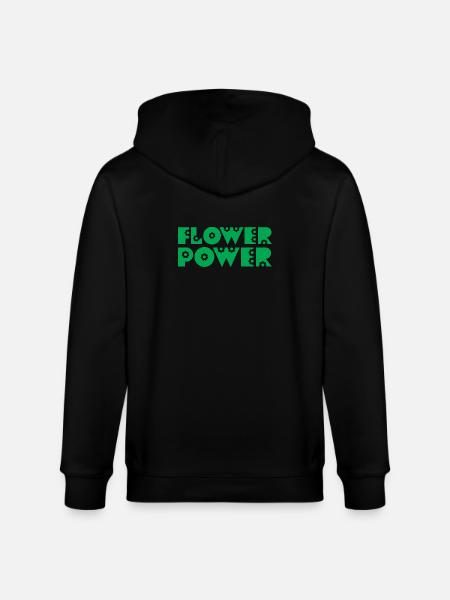 FLOWER POWER - Stanley/Stella CULTIVATOR  Unisex Organic Hooded Jacket - black