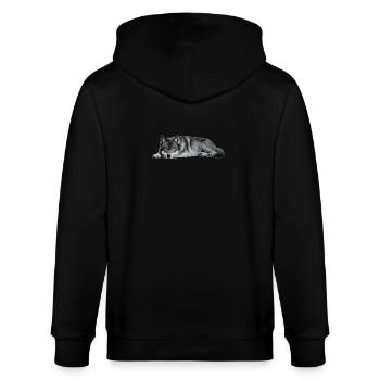 wolf - Stanley/Stella Unisex Bio-Kapuzenjacke CULTIVATOR  - Schwarz - Hinten - Anna (173cm)