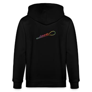 Cuisiné avec amour – cuillère en bois colorée - Veste à capuche bio CULTIVATOR Stanley/Stella Unisexe - noir - Dos - Anna (173cm)