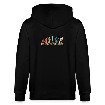 Hockey Evolution Silhouette Design - Stanley/Stella Unisex Bio-Kapuzenjacke CULTIVATOR  - Schwarz - Hinten - Anna (173cm)