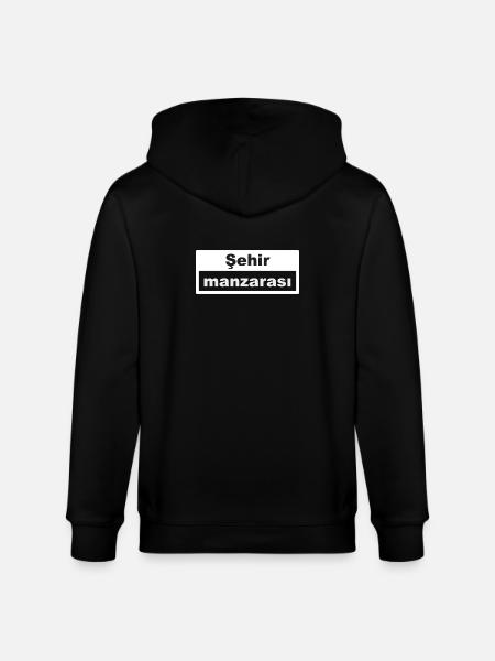 Cityscape Typography Turkish - Stanley/Stella CULTIVATOR  Unisex Organic Hooded Jacket - black