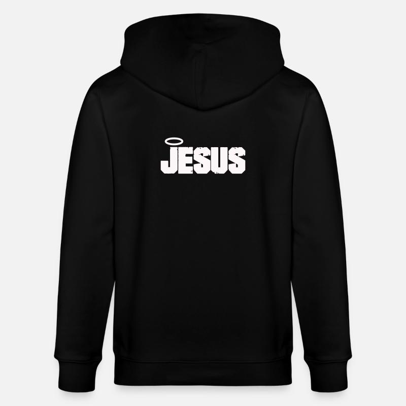 Lettres de Jésus avec auréole - Veste à capuche bio CULTIVATOR Stanley/Stella Unisexe - noir