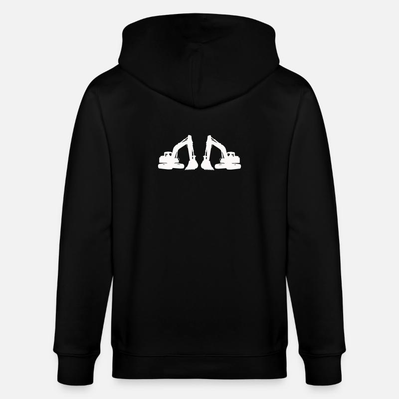 Doppel Bagger Silhouette - Stanley/Stella Unisex Bio-Kapuzenjacke CULTIVATOR  - Schwarz