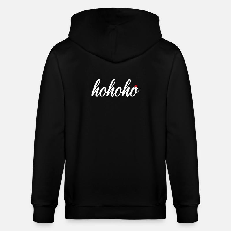 hohoho avec bonnet de Noel - Veste à capuche bio CULTIVATOR Stanley/Stella Unisexe - noir