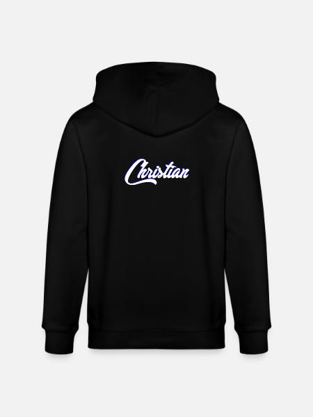 Personalized Christian Name Lettering - Stanley/Stella CULTIVATOR Unisex Organic Hooded Jacket - black