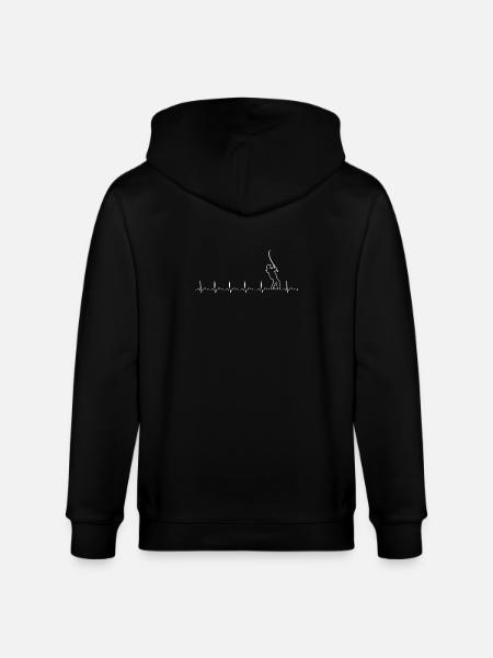 Heartbeat Archer Line Art - Stanley/Stella CULTIVATOR Unisex Organic Hooded Jacket - black