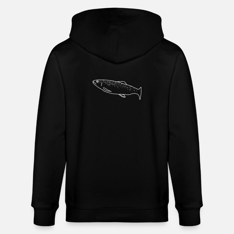 Forelle lineart - Stanley/Stella Unisex Bio-Kapuzenjacke CULTIVATOR  - Schwarz